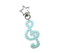 Nucelit Porte-notes de musique artistique en alliage et acrylique - Décoration polyvalente pour clés, sacs à main, artistes, porte-clés compact, blanc/bleu, taille unique