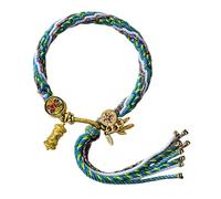 Nucelit Styles tibétains traditionnels tissés à la main avec des motifs de Tara verte et de dieu de la richesse pour un usage quotidien décontracté au quotidien. Bijoux faits à la main, taille unique