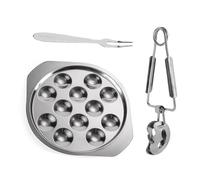 Nucelit Ustensiles de cuisine en acier inoxydable Escargots Cuisson Plat et pince Élégant escargot Assiette et fourchette en métal Ustensiles de cuisine Outil de cuisine