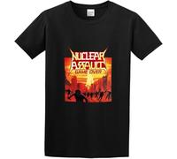 Nuclear Assault Game Over Trash Metal Band Black Mens T-Shirt Graphic Unisex Tee Shirt Manches Courtes(3X-Large)