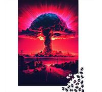 Nuclear Bomb Illustration Puzzle Adulte 1000 Pièces, 52x38cm/1000pcs, Carton Blanc avec Peu De Poussière; À Continuer Lors D’Une Prochaine Soirée
