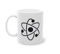 Nuclear Power Logo Emblème Opérateur d'uranium Tasse à café | Tasse d'ingénieur nucléaire d'énergie Blanc (07726B)