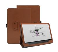 NUCNOK Coque de Protection pour BOOX Note Air5 C, Housse Étui Antichoc avec Support Réglable, Cuir Renforcé, Porte-Stylo et Lanière,Marron