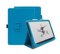 NUCNOK Coque de Protection pour BOOX Note Air5 C, Housse Étui Antichoc avec Support Réglable, Cuir Renforcé, Porte-Stylo et Lanière,Bleu