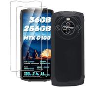 NUCNOK Coque pour Blackview BV8200 [Antichoc & Anti-Rayures]+ [2 Pièces] Verre Trempé Protection écran,Protection Complète Souple Silicone Coque Etui (Noir)