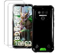NUCNOK Coque pour Oukitel WP23/WP23 Pro/WP23 Plus [Antichoc & Anti-Rayures]+ [2 Pièces] Verre Trempé Protection écran,Protection Complète Souple Silicone Coque Etui (Noir)