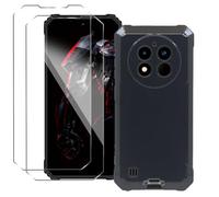 NUCNOK Coque pour Oukitel WP28/WP28E/WP28S [Antichoc & Anti-Rayures]+ [2 Pièces] Verre Trempé Protection écran,Protection Complète Souple Silicone Coque Etui (Noir)