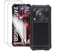 NUCNOK Coque pour OUKITEL WP36/OUKITEL WP36 Pro [Antichoc & Anti-Rayures]+ [2 Pièces] Verre Trempé Protection écran,Protection Complète Souple Silicone Coque Etui (Noir)