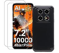 NUCNOK Coque pour Oukitel WP60 [Antichoc & Anti-Rayures]+ [2 Pièces] Verre Trempé Protection écran,Protection Complète Souple Silicone Coque Etui (Noir)