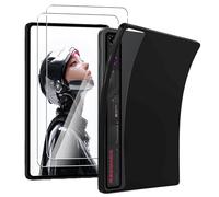 NUCNOK Coque pour RedMagic Astra Gaming Tablet (9,06 Pouces) [Antichoc & Anti-Rayures]+ [2 Pièces] Verre Trempé Protection écran,Protection Complète Souple Silicone Coque Etui (Noir)