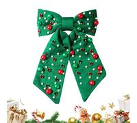Nœud à cheveux de Noël - Barrette en strass et perles - Pour femmes et filles - Pour fêtes de fin d'année, événement festif, réunion de famille