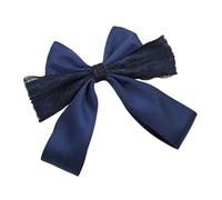 Nœud à cheveux modifiable avec bordure en dentelle délicate, ajout de cheveux en tissu confortable pour les tenues décontractées, mode de fête et pensées actuelles, pince à ruban avec nœud français