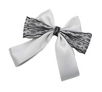 Nœud à cheveux modifiable avec bordure en dentelle délicate, ajout de tissu confortable pour les tenues décontractées, mode de fête et pensées actuelles, pinces en dentelle élégantes pour