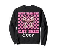 Nœud à Coquette avec Inscription « Best Siamois Cat Mom Ever Mama » pour la fête des mères Sweatshirt