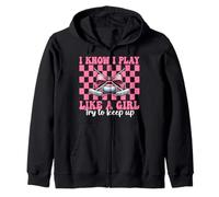 Nœud à Coquette avec Inscription « I Know I Play Like A Girl » Sweat à Capuche