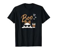 Nœud à Coquette Cute Boo Ghost, café, léopard, Pastel d'halloween T-Shirt