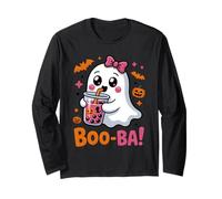 Nœud à Coquette Kawaii Boba Tea Cute Boo Ghost Halloween Spooky Manche Longue