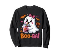 Nœud à Coquette Kawaii Boba Tea Cute Boo Ghost Halloween Spooky Sweatshirt