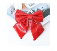 Nœud à paillettes à faire soi-même pour décoration d'arbre de vacances, design scintillant avec base en mousse de coton, convient pour décoration saisonnière (rouge, 63,5 x 50,8 cm)