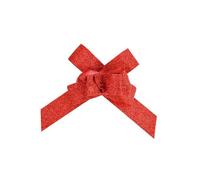10 Petits nœuds automatiques pailletés rouges 14 mm