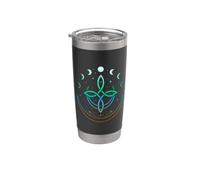 Nœud Celtique Lune Symboles Éléments Terre Air Eau Gobelet isotherme en acier inoxydable double paroi