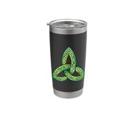 Nœud celtique Trinity Irish Heritage Trèfle Triquetra Gobelet isotherme en acier inoxydable double paroi