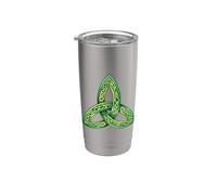 Nœud celtique Trinity Irish Heritage Trèfle Triquetra Gobelet isotherme en acier inoxydable double paroi
