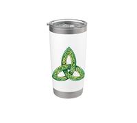 Nœud celtique Trinity Irish Heritage Trèfle Triquetra Gobelet isotherme en acier inoxydable double paroi