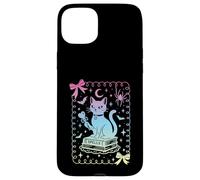 Nœud coquet Chat Noir Livres Grimoire Sorcière Pastel Filles Coque pour iPhone 15 Plus