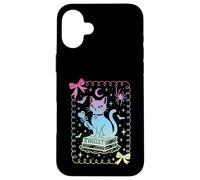 Nœud coquet Chat Noir Livres Grimoire Sorcière Pastel Filles Coque pour iPhone 16 Plus