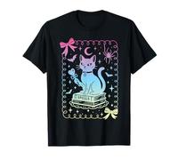 Nœud coquet Chat Noir Livres Grimoire Sorcière Pastel Filles T-Shirt