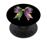 Nœud Coquette Mardi Gras, Tendance et coloré, Mignon de la Nouvelle-Orléans PopSockets PopGrip Adhésif