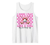 Nœud coquette pour fille de hockey sur gazon I Know I Play Like A Girl Débardeur
