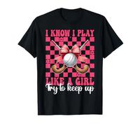 Nœud coquette pour fille de hockey sur gazon I Know I Play Like A Girl T-Shirt