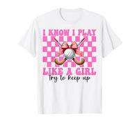 Nœud coquette pour fille de hockey sur gazon I Know I Play Like A Girl T-Shirt