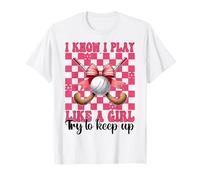 Nœud coquette pour fille de hockey sur gazon I Know I Play Like A Girl T-Shirt