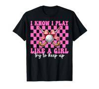 Nœud coquette pour fille de hockey sur gazon I Know I Play Like A Girl T-Shirt