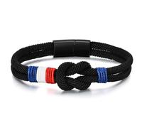 Nœud d’Amour Infini Bracelet Homme - Drapeau Français Bracelet Corde Milan Mode avec Fermeture Magnétique Bijoux Mode Bracelet Paracorde 19cm / 21cm / 23cm, idéal pour Homme Femme et Adolescent