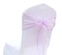 Nœud de chaise en organza - Nœuds de housse de chaise - Chemin de table - Nœud de chaise - Pour mariage, fête, anniversaire, événements, Noël - 18 x 275 cm - 25 violet A