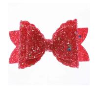Nœud de cheveux en cuir pailleté, entièrement couvert for Clips, nœuds Boutique for bandeaux pour Cheveux(Color11,50Pcs)