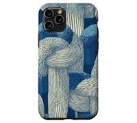 Nœud de Corde Nautique Minimal Line Art en Bleu Marine et Beige Coque pour iPhone 11 Pro