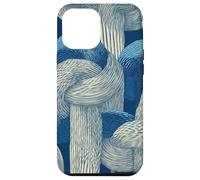 Nœud de Corde Nautique Minimal Line Art en Bleu Marine et Beige Coque pour iPhone 12 Pro Max