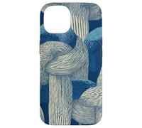 Nœud de Corde Nautique Minimal Line Art en Bleu Marine et Beige Coque pour iPhone 14