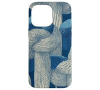 Nœud de Corde Nautique Minimal Line Art en Bleu Marine et Beige Coque pour iPhone 14 Pro Max