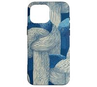 Nœud de Corde Nautique Minimal Line Art en Bleu Marine et Beige Coque pour iPhone 16 Pro Max