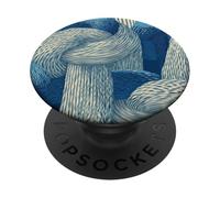 Nœud de Corde Nautique Minimal Line Art en Bleu Marine et Beige PopSockets PopGrip Adhésif