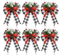 Nœud de finition pour sapin de Noël en tissu velours et ruban de bordure pour décoration de vacances et décoration d'arbre (D)