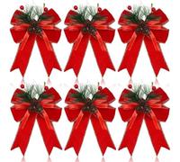 Nœud de finition pour sapin de Noël en tissu velours et ruban de bordure pour décoration de vacances et décoration d'arbre (A)