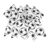 Nœud de Football, Élastique Queue de Cheval, Style Élégant | Ruban Grosgrain, Motif Ballon et Texture Fine, pour Filles, Sport D’équipe, Cheveux Épais ou Fins