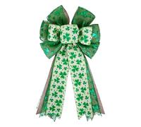 Nœud de la Saint-Patrick pour couronne, motif trèfle, nœud de la Saint-Patrick, belle visibilité : nœuds pour travaux manuels de Noël avec paillettes, ornements décoratifs pour nœuds, 11,4 x 19,6 Z